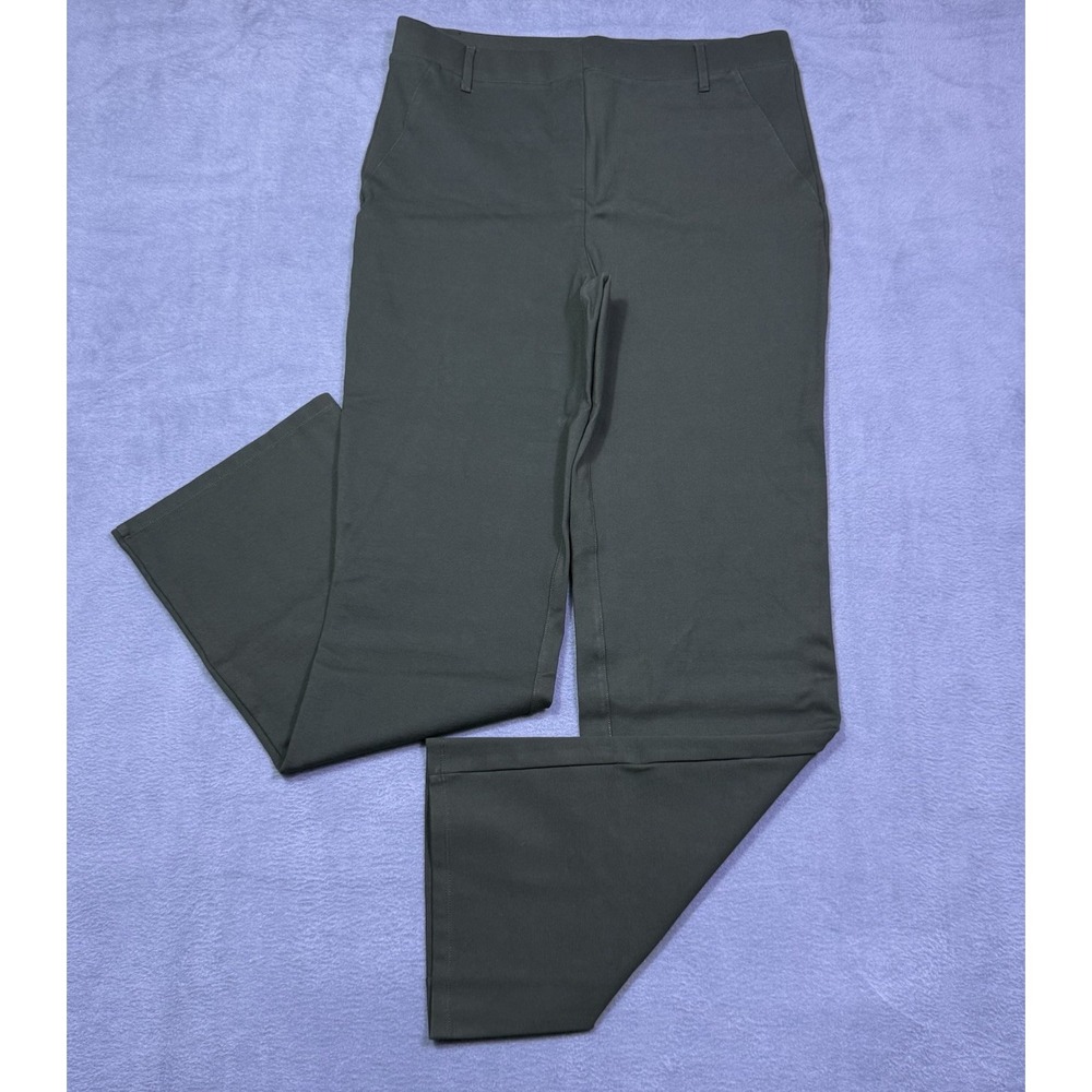Quince Ponte Pants Womens L 30x30 Ultra Stretch Bootcut Olive Boho Yoga USA